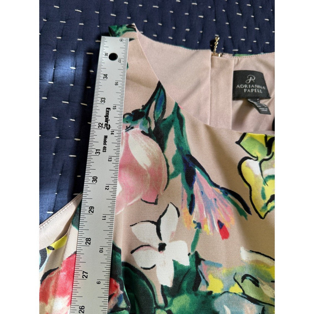 NWT Adrianna Papell Stained Glass Floral Faille Sleeveless Dress Cocktail - Picture 5 of 10